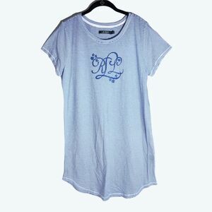 NEW Lauren‎ Ralph Lauren Blue Striped Nightgown Sleep Shirt Womens XS